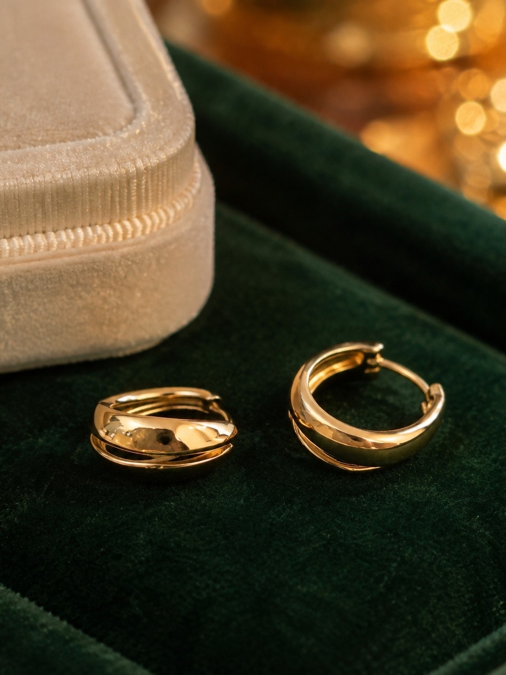 High Quality Gold Laminated Huggie Hoop Earrings – Water Resistant